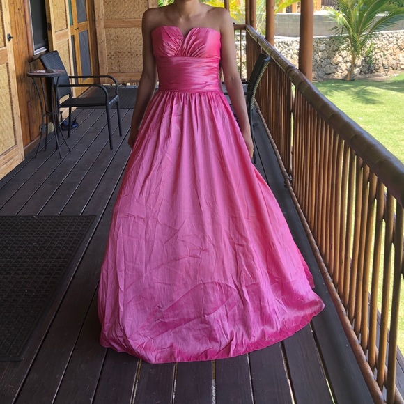 Pink shimmer taffeta Maggie Sottero prom dress NWT - Picture 3 of 6